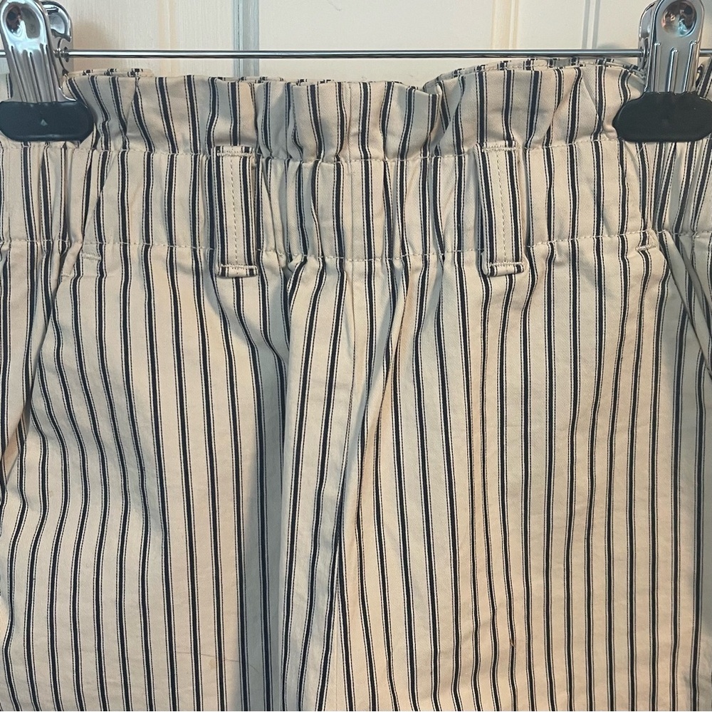 Everlane Paperbag Bermuda Shorts XS Organic Cotton Striped Beach Vacation - Picture 5 of 10